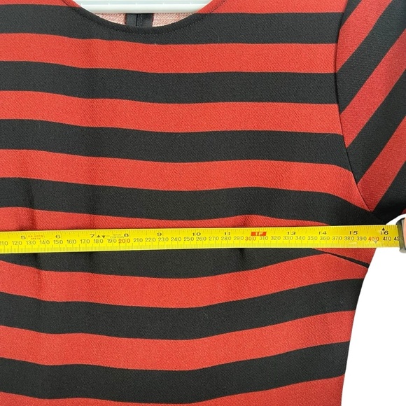 Everly Anthropologie skater retro striped short sleeve zip up dress women small - Picture 7 of 10